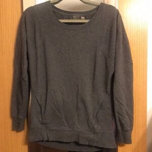 Zella XS sweatshirt Grey crew neck with front kangaroo pocket.  Thumb holes